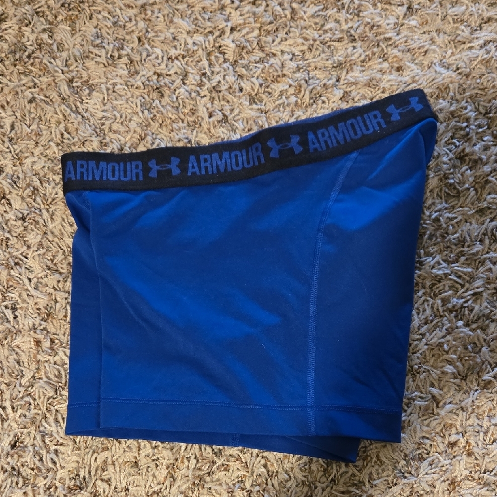 Under Armour Royal Blue Compression Boxer Briefs with Black Branded Waistband
